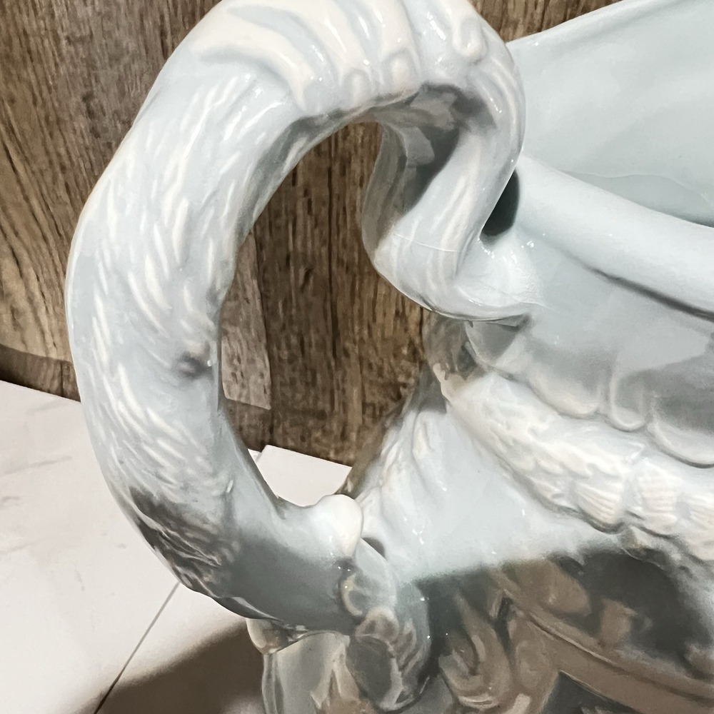 Antique Ridgway Staffordshire Tam O Shanter Lg Pitcher Jug Relief Light Blue 10" - Picture 4 of 12